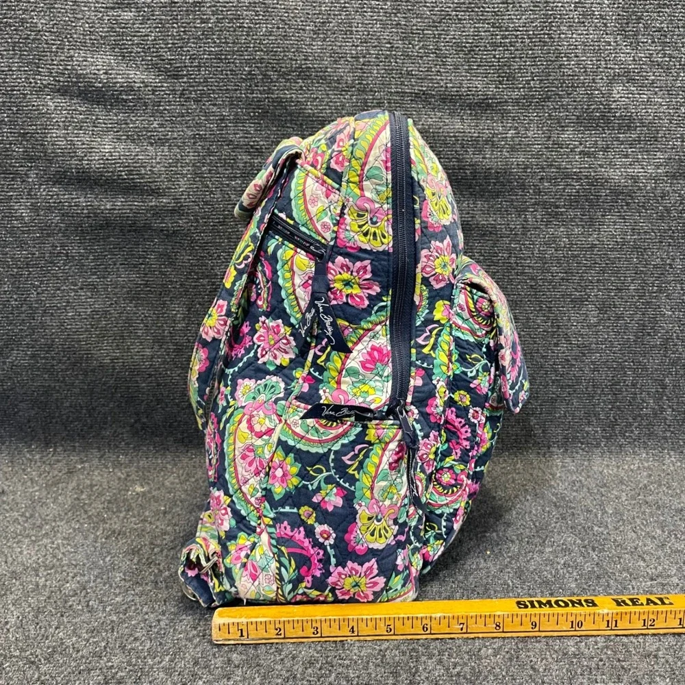 Vera Bradley Petal Paisley Print Travel Bag Womens Large Quilted Campus Backpack